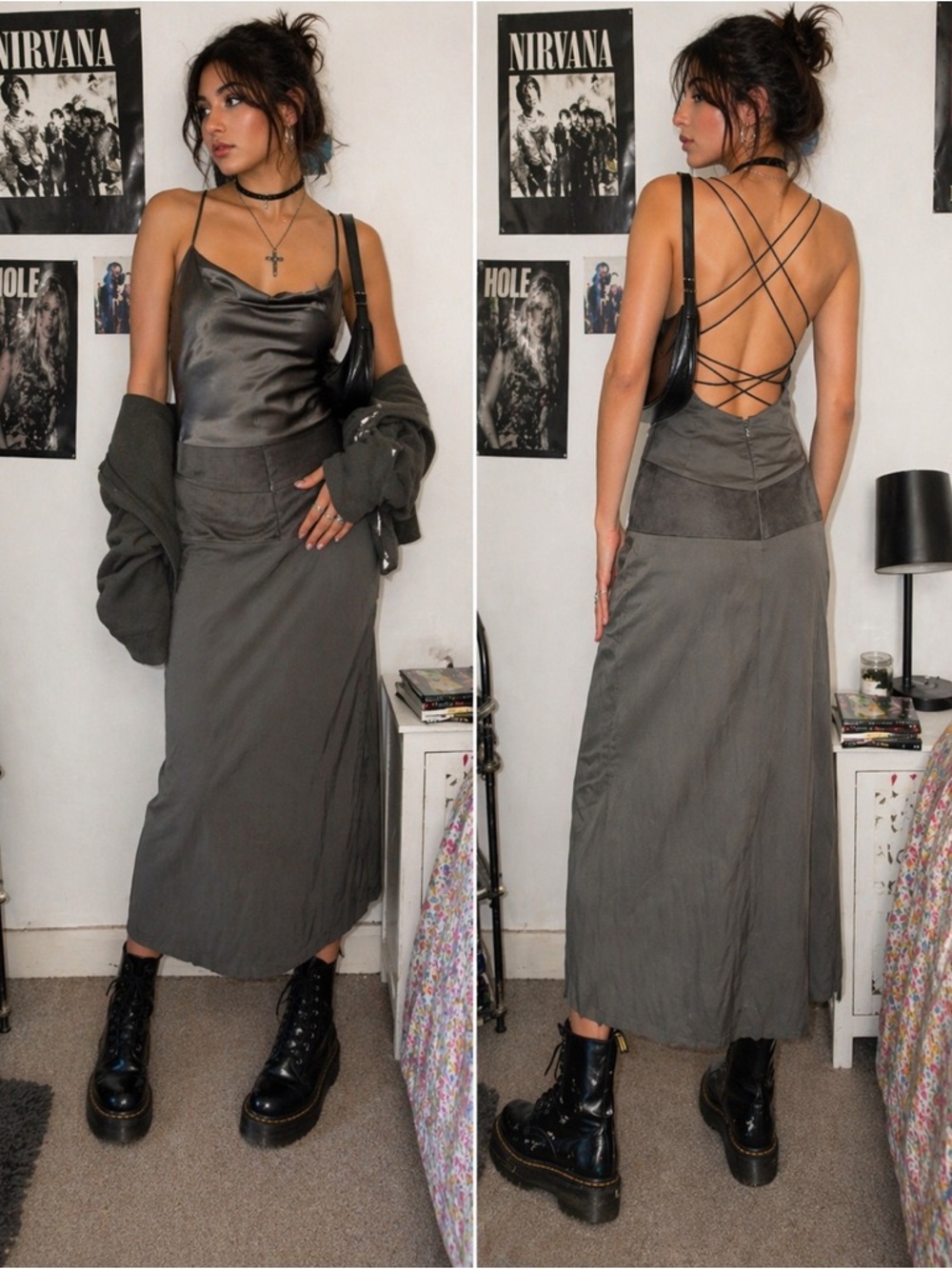 Nicole Miller Collection Vintage 90’s Slip Dress with Strappy Open Back